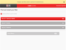 Tablet Screenshot of championfilter.com
